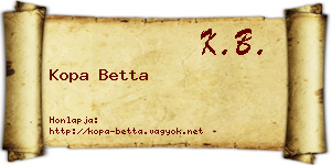 Kopa Betta névjegykártya